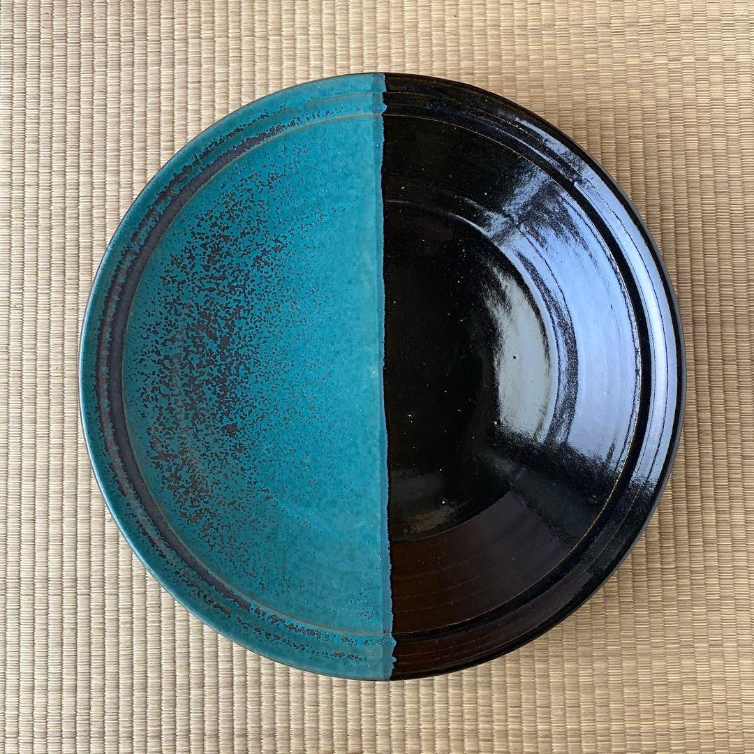 希少 牛ノ戸焼 掛け分け 大皿 特大サイズ 吉田璋也 民藝 柳宗悦 鳥取民芸