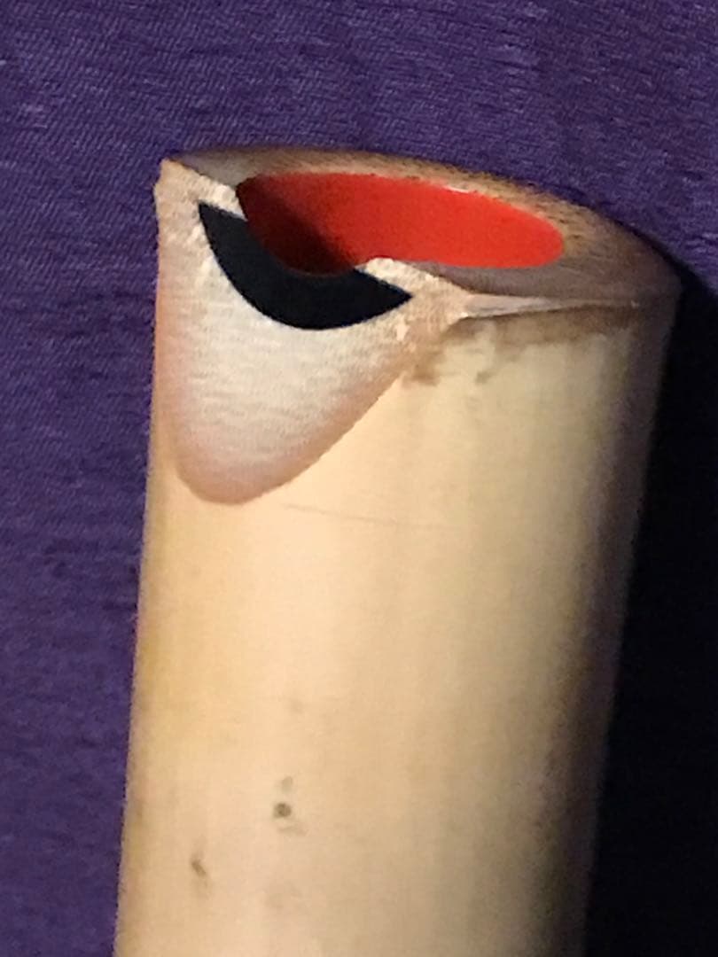 ⭐️都山流尺八　真山銘2印　銀縁唄口　長さー約61.5センチ　2尺管　古い尺八