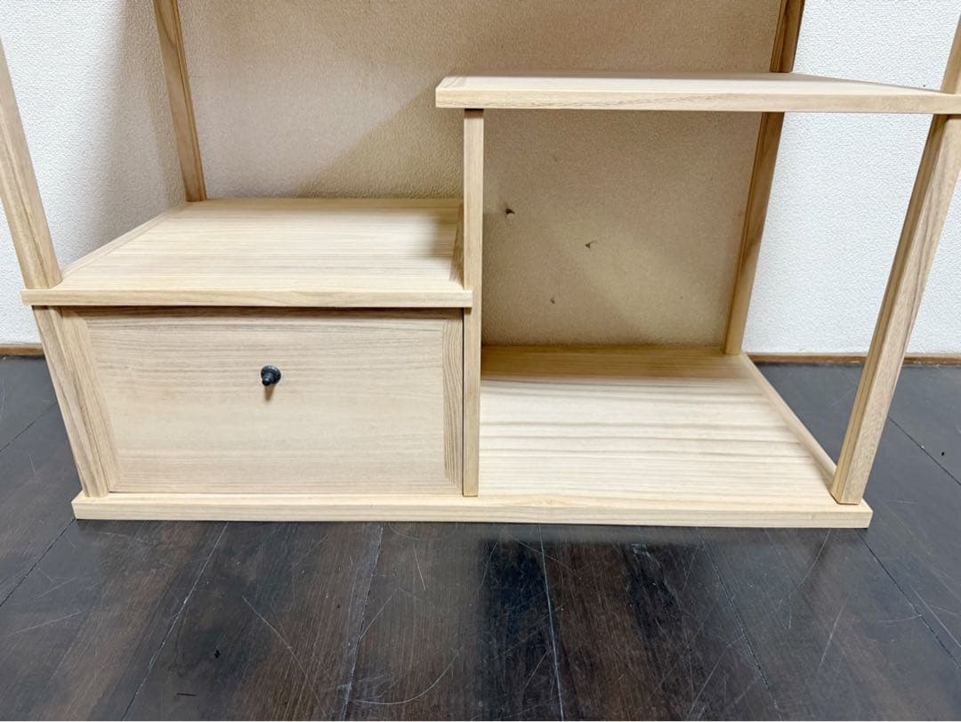 ほぼ未使用 茶道具 桐木地 利休袋棚 志野棚 組立式 炉用 利休好写し 紙箱