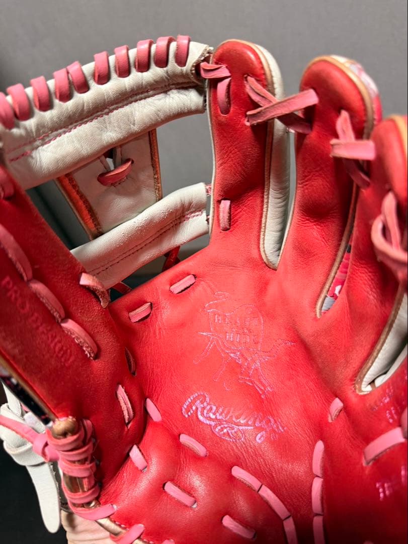 Rawlings 軟式グローブ 赤/白