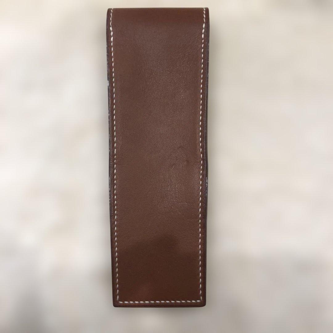 HERMES ヒューゴ　ペンケース　筆箱 Sサイズ ブラウン