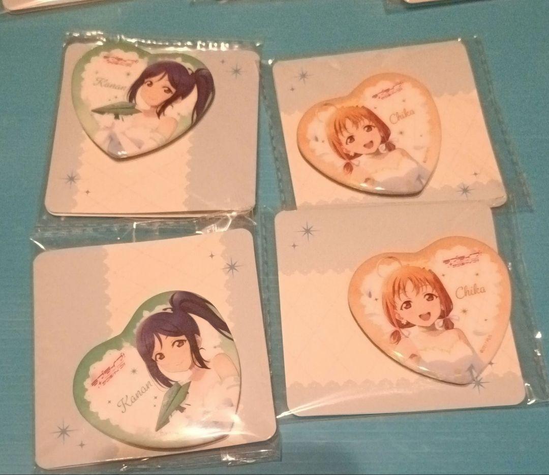 18個 全9種 ハート型缶バッジ ラブライブ サンシャイン モーリーファンタジー