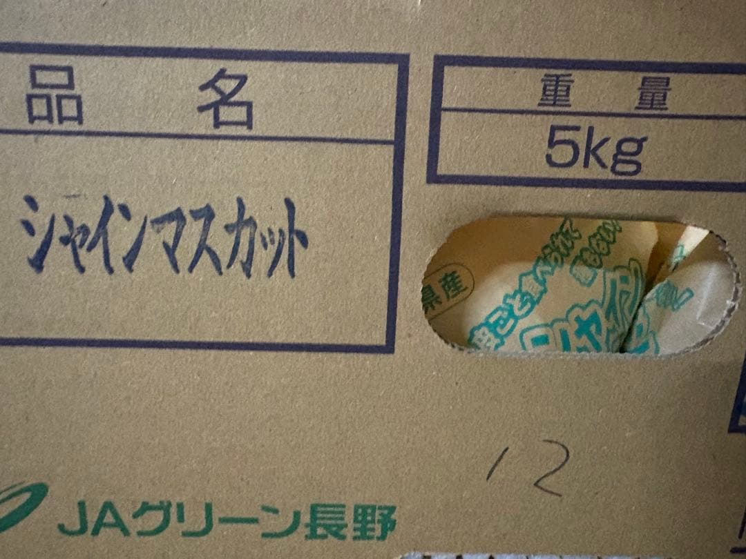 長野県産　シャインマスカット　12房セット　5kg 秀品！