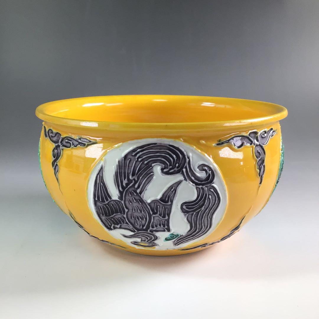 Ｒ１４６　皆具　『平安　昭阿弥造』『黄交趾』『台子皆具』　共箱　茶道具