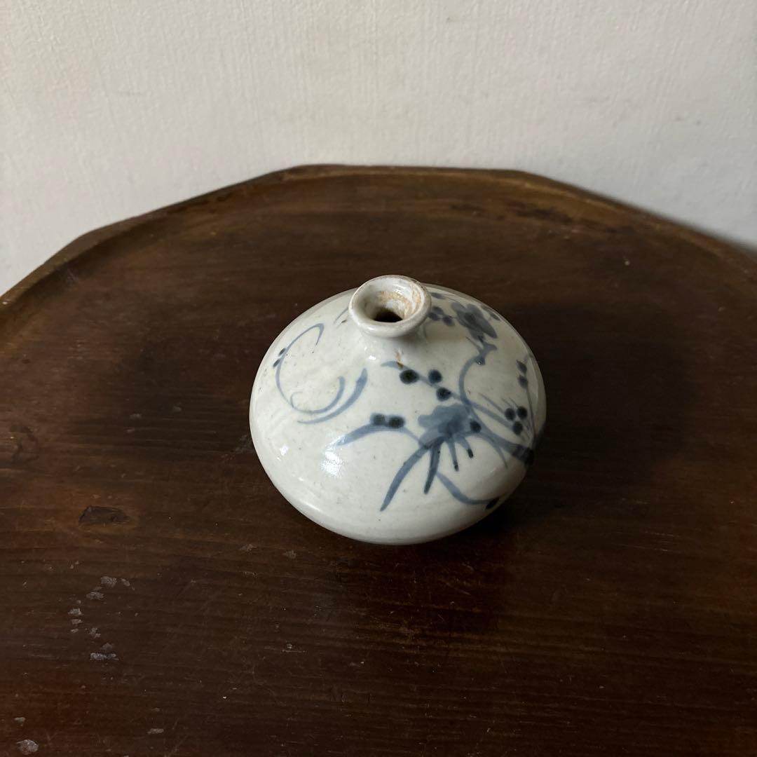古伊万里染付油壷　⑥江戸時代　骨董　民芸　古道具　アンティーク検:白洲正子　李朝