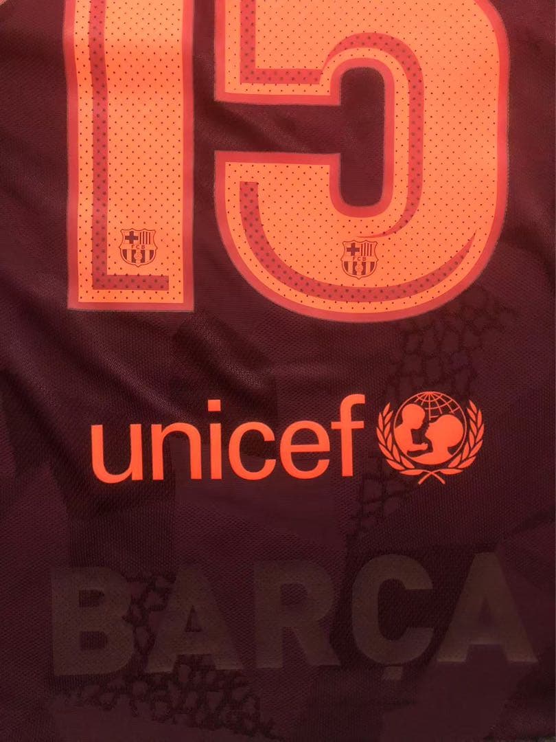 【選手支給品】17/18 UCLバルセロナ2nd Awayパウリーニョ選手#15