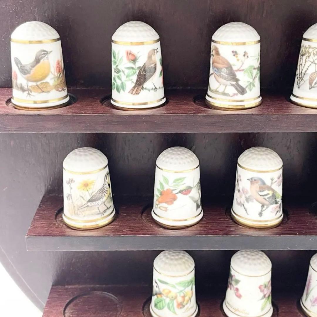 【美品】指ぬき シンブル 24個 庭園の鳥 フランクリン・ミント ガーデンバード