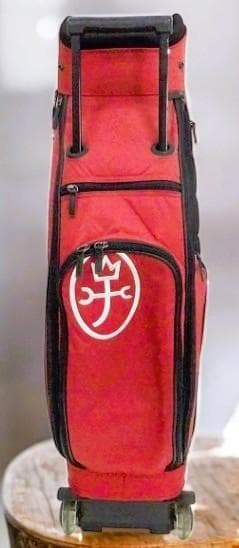 送料無料/超美品　CASTELBAJAC/キャリー付き キャディバッグRED