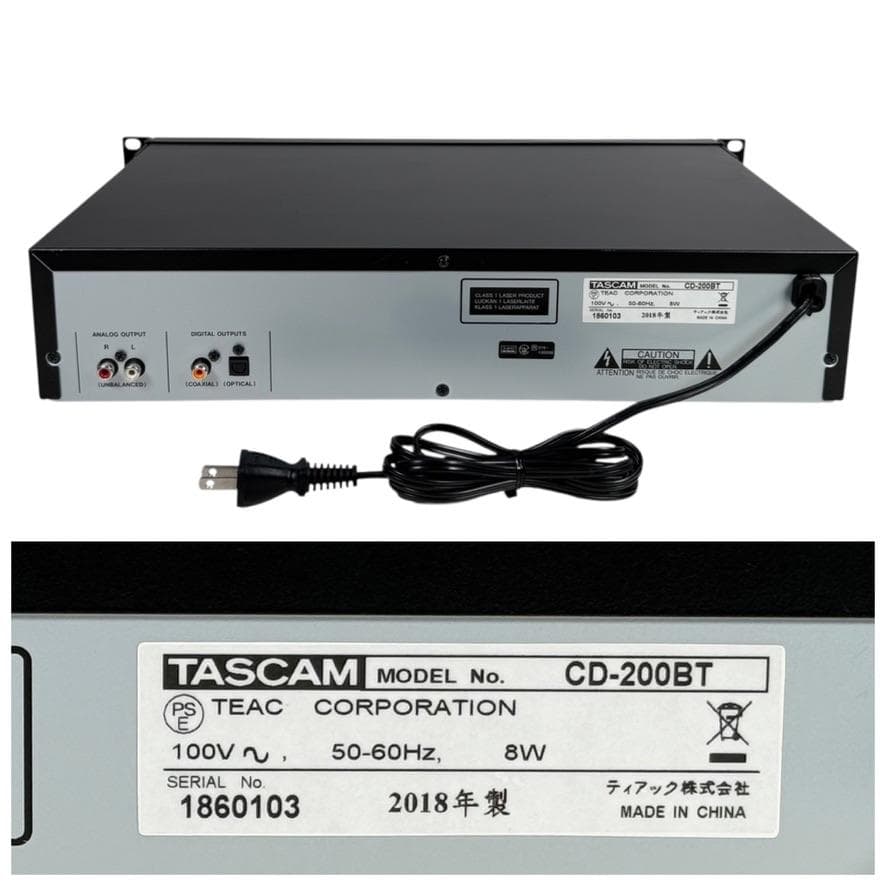 TASCAM CDプレーヤー Bluetoothレシーバー搭載 CD-200BT