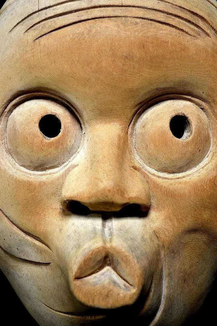 木彫り　神楽面　汐吹き面