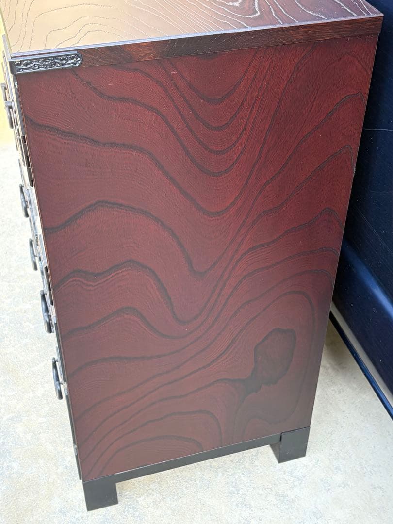 ②青木産業　天然　欅　室町　古代　サイドボード　収納 鍵付