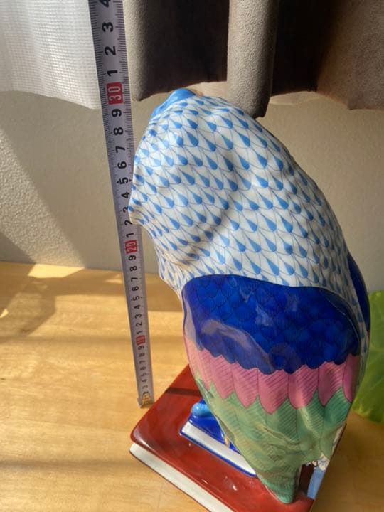 箱付　未使用　ヘレンド　フクロウ　手描き　特大　30センチ　処分価格