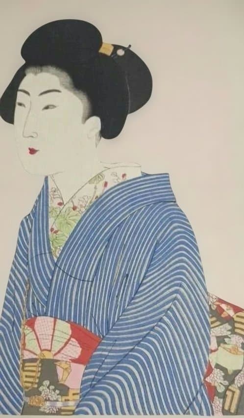 浮世絵版画、真美人五、橋本周延画 明治三十年出版