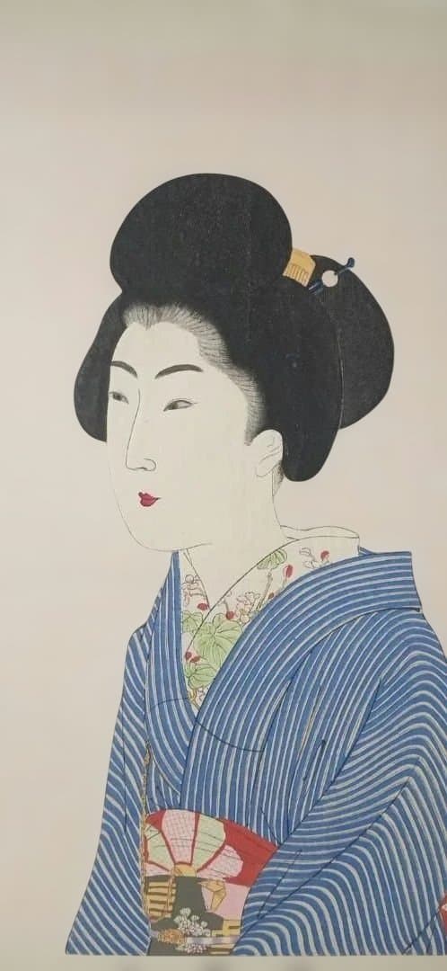 浮世絵版画、真美人五、橋本周延画 明治三十年出版