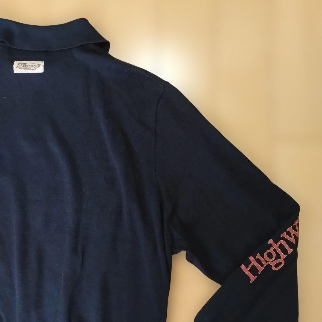 【ずっと真夜中でいいのに。】長袖ニットポロシャツ/ダークネイビー