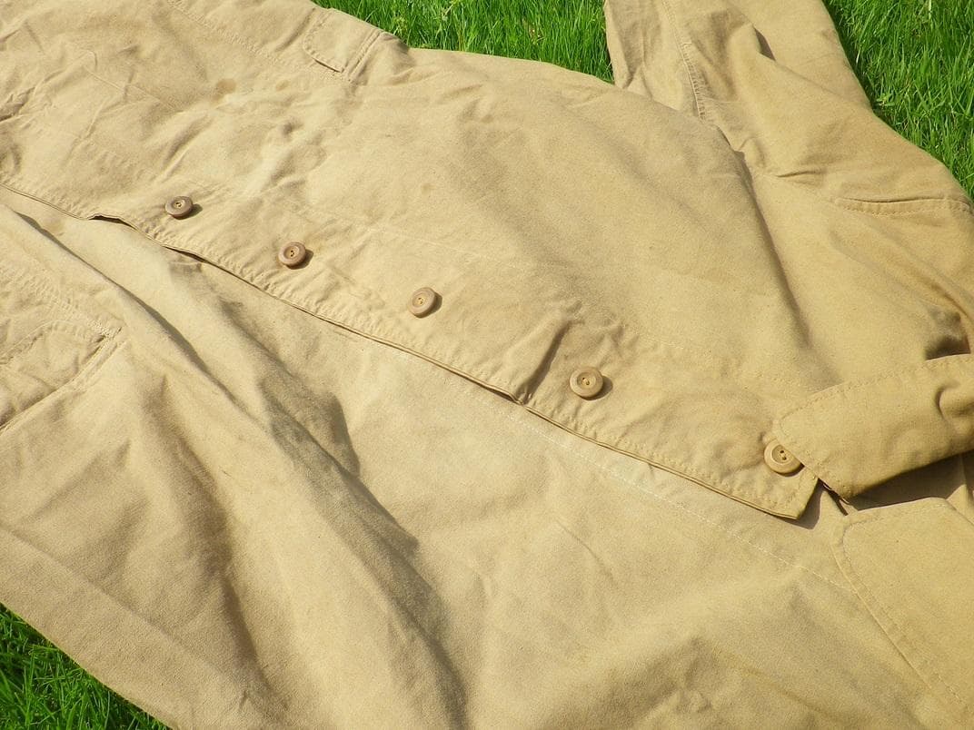 旧日本陸軍　軍服　三式雨衣　大号　フード付き　当時物　【管番346】
