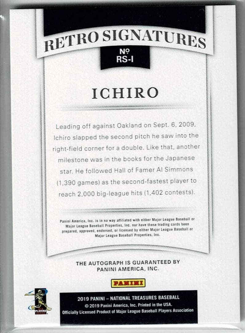 イチロー 19 NATIONAL TREASURES 25枚限定直筆サインカード