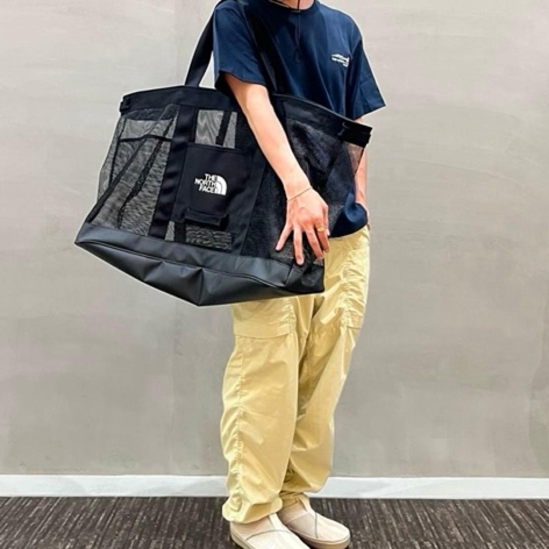 【新品同様】THE NORTH FACE メッシュトートバッグ ブラック