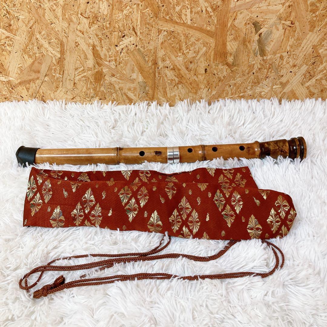 尺八　本体　銘柄不明　ケース付き