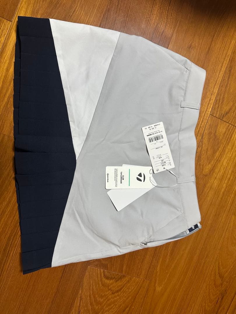 TAYLOR MADE プリーツ　スカート グレー/ネイビー