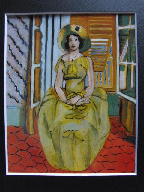 アンリ・マティス(Henri Matisse)、【黄色いドレス】、高級画集画