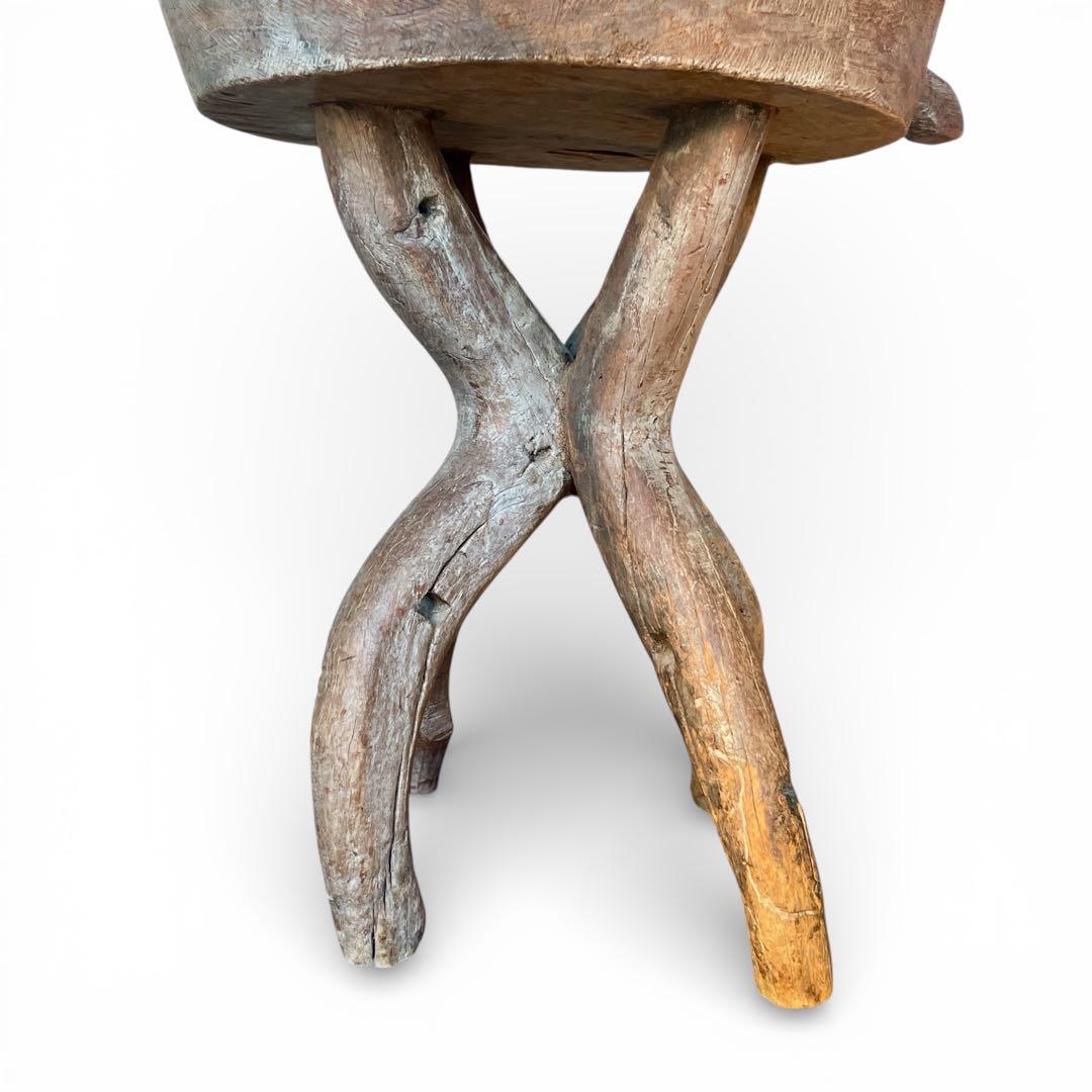 【希少】 チーク材 テーブル アフリカ？民芸品 アンティーク プリミティブ