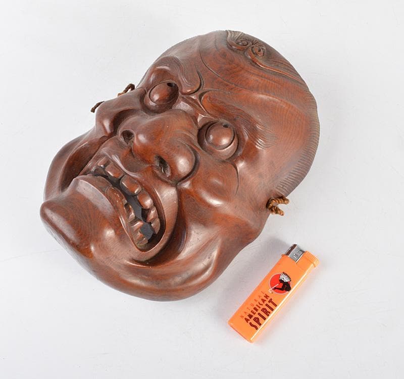 能楽　雅楽　能面　木彫　出目作　釣眼　M　R4854