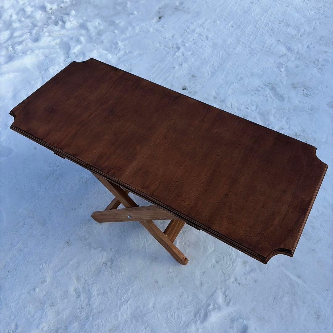 キャンプテーブル　ローテーブル　ハンドメイド　折り畳み　無骨　ソロキャンプ