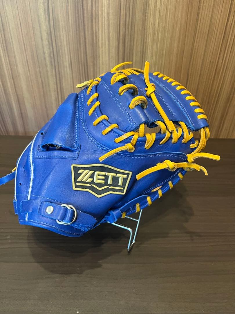 KING☆MK☆ ZETT 軟式キャッチャーミット青/黄色