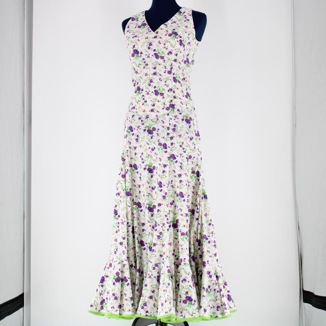 【美品 フラメンコ衣装】ホワイト＆花柄 Naomi Collection セット