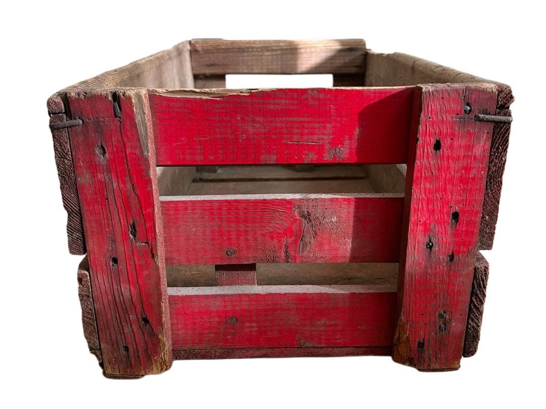 60s ビンテージ アンティーク 雑貨AMSTEL ビール 木製 ボックス 赤