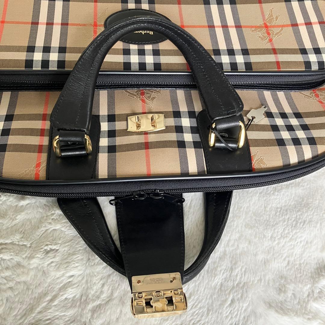 希少 超美品 バーバリーズ ノバチェック シャドーホース ガーメントバッグ