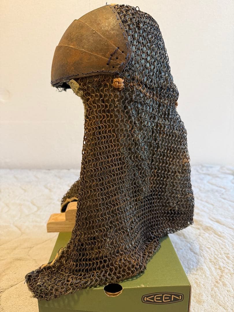 ⭕️ 江戸時代　鎖帷子　【鉢金付き鎖頭巾】　幕末　新撰組　忠臣蔵　❶