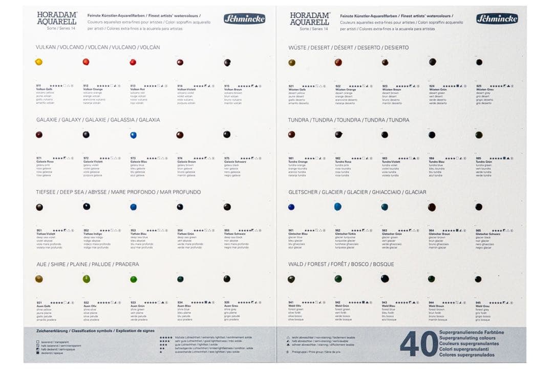 シュミンケ ホラダム スーパーグラニュレーション 50色0.5ml 固形水彩絵具
