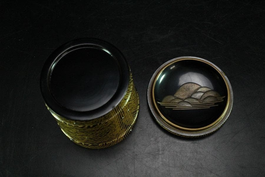 茶道具 長野横笛 月秋草蒔絵 武蔵野 茶器 共箱(K-YC367)