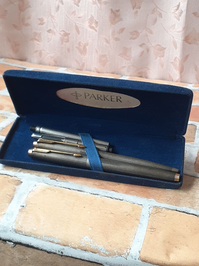 へ*可様 Parker 万年筆セット シルバー メッシュデザイン