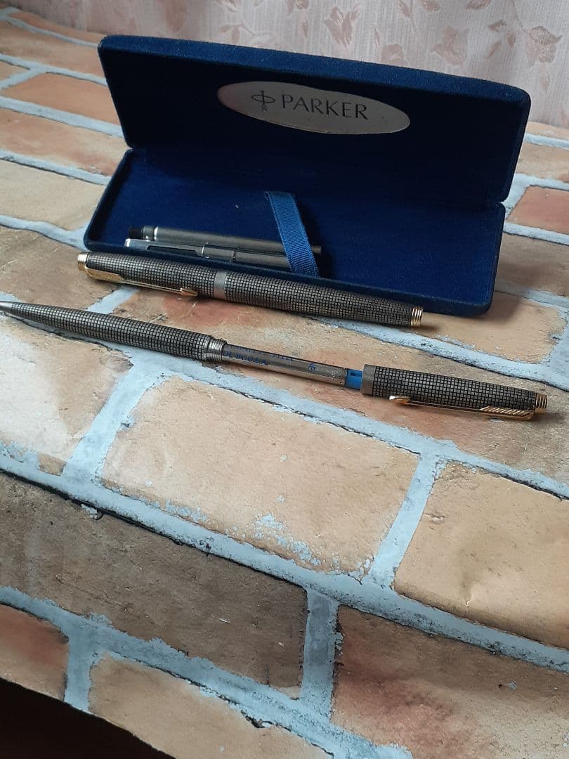 へ*可様 Parker 万年筆セット シルバー メッシュデザイン