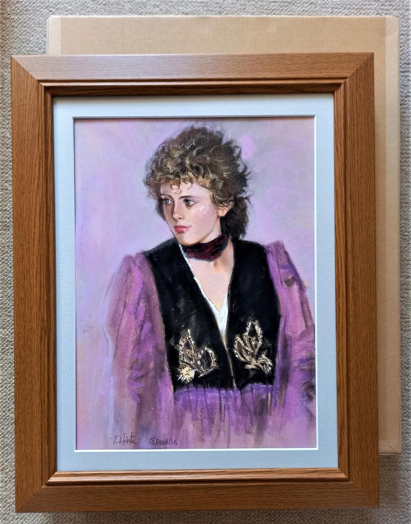 平田鉄男　タイトル「GRANADA」　8号サイズ　パステル画　真作