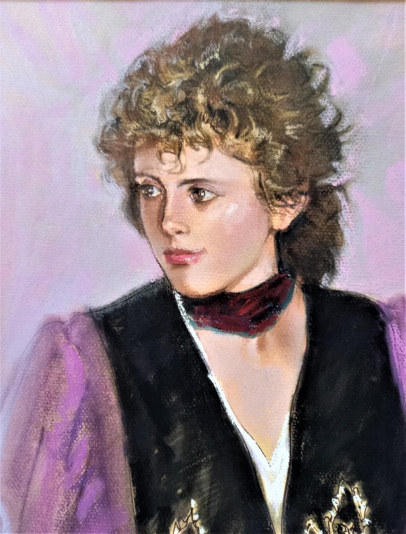 平田鉄男　タイトル「GRANADA」　8号サイズ　パステル画　真作