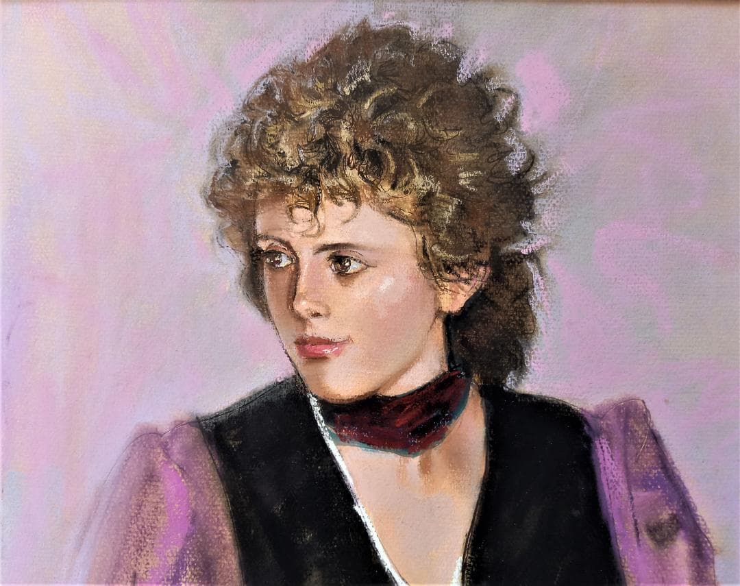 平田鉄男　タイトル「GRANADA」　8号サイズ　パステル画　真作