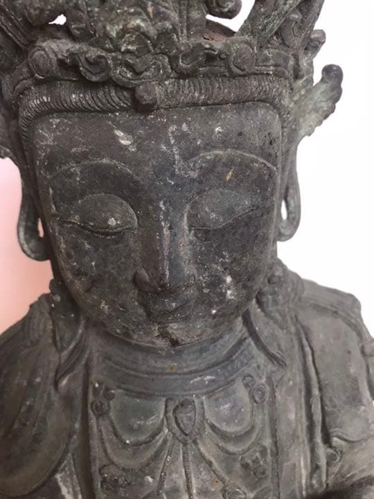 古董，明代佛像，藏友旧藏寄賣，青銅製古美術品，高3⃣️1⃣️cm，重4100克