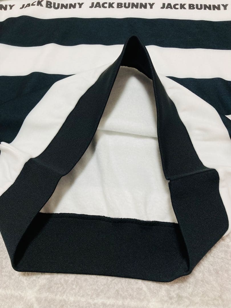 新品 パーリーゲイツ ジャックバニー 裏毛起毛 プルオーバー(6)サイズLL白黒