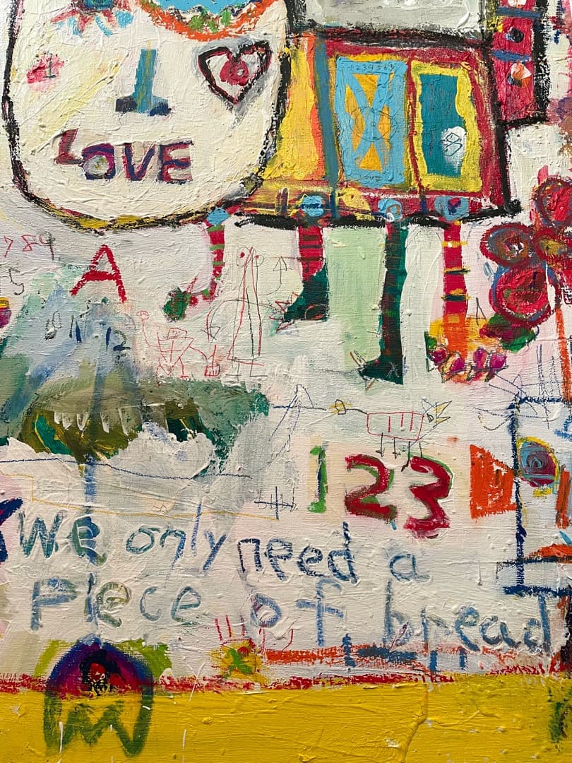 【真作】玉川宗則「Bread！」2016年 アクリル 直筆サイン入り 一点物