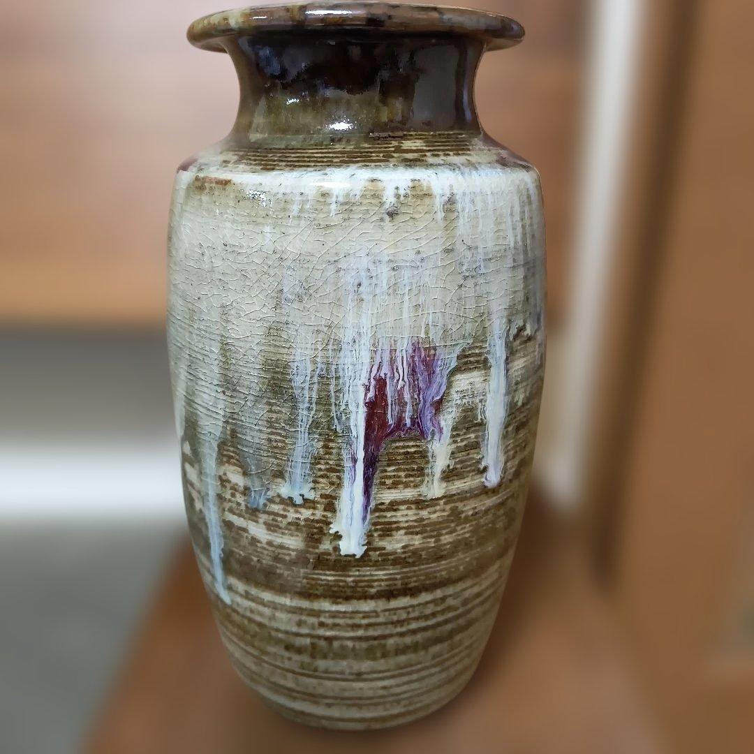 陶器製グリーンパープル瓶