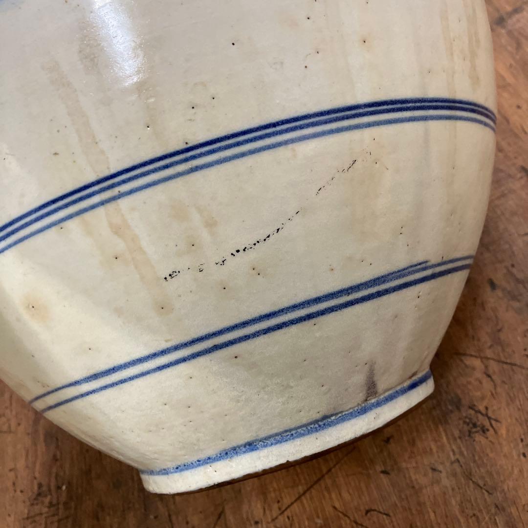 C-5 昭和レトロ 特大 染付 山水画 飾り壺 花瓶 骨董 古美術 インテリア