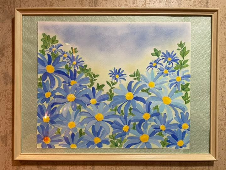 絵画　ブルーデイジー