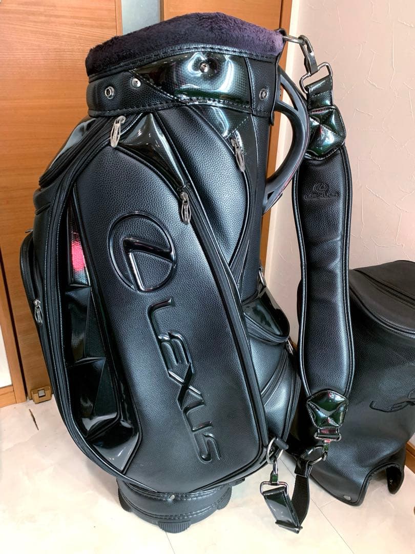 希少　完売　レクサス　LEXUS ブラック　3眼　キャディバッグ　カーボン　合皮