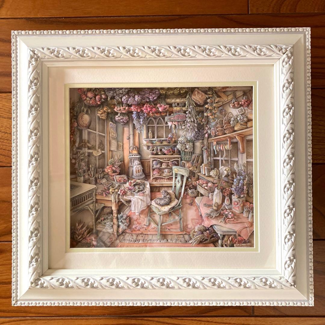 シャドーボックス 完成品 キムジャコブス ドライフラワー ハンドメイド