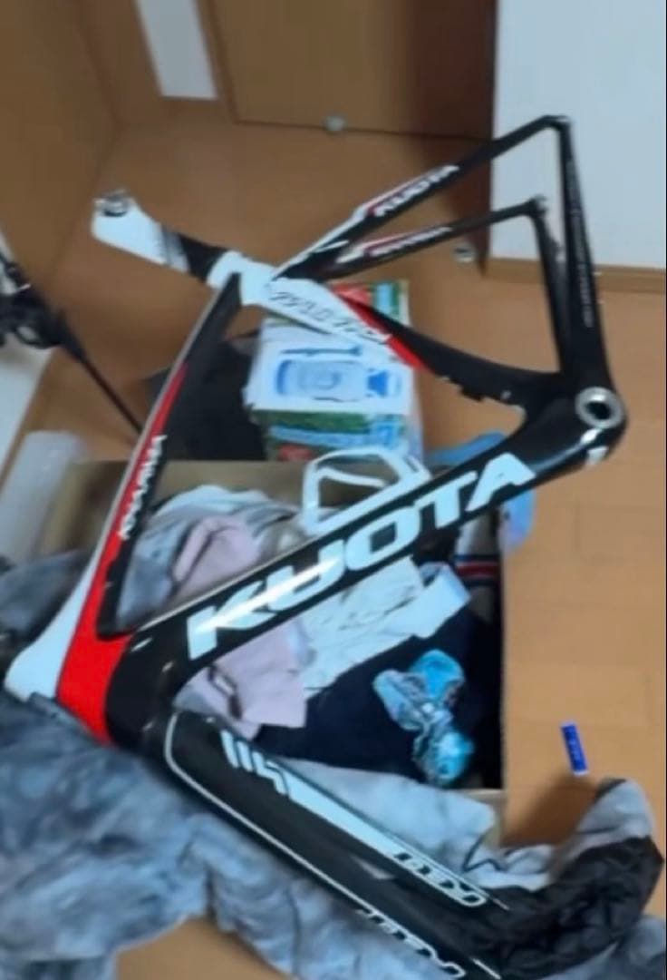 KYOTA ロードバイクフレーム ブラック/ホワイト/レッド