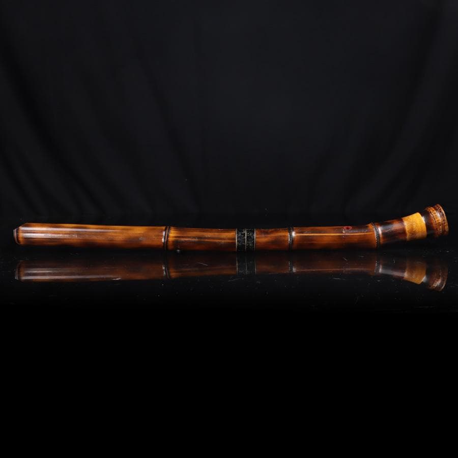 専用Y3279-6 琴古流 尺八 隆風 銀三線 螺鈿細工 全長69.5㎝ 　EE